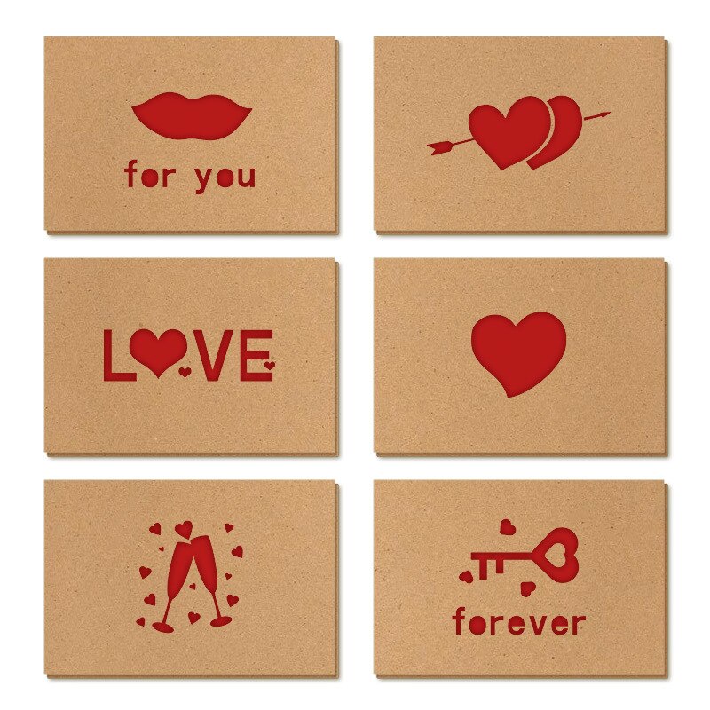 6pcs 3D Festival Greeting Card Christmas Business Blessing Greeting Card Birthday Wedding Thank You 6X8 Inch Cards: I