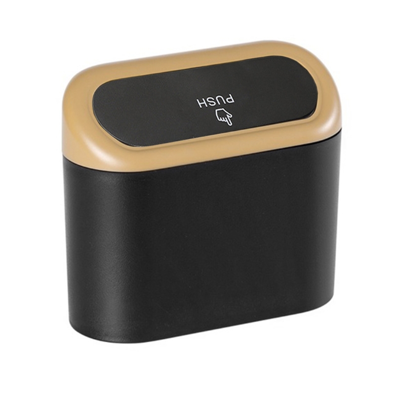 Car Accessories Storage Bin Portable Basket Vehicle Garbage Dust Case Truck SUV Van Multifunctional Trash Can: Yellow