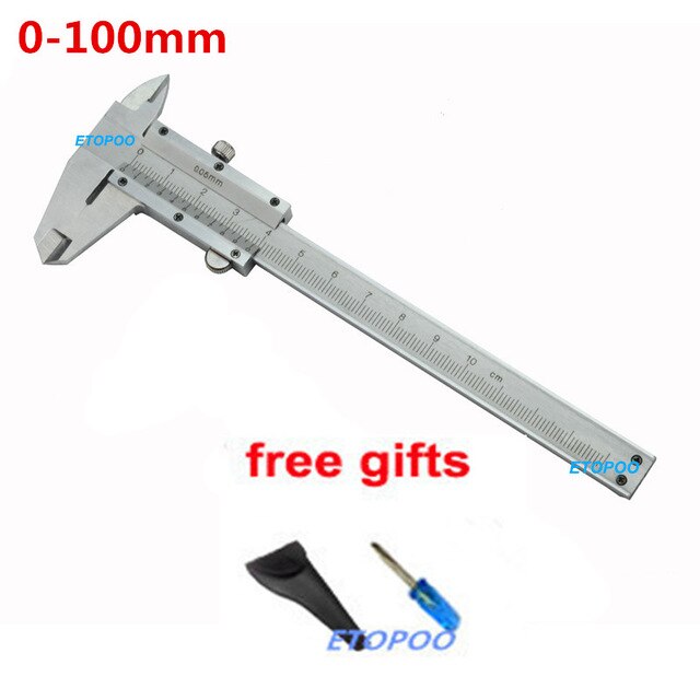 Mini Vernier Caliper 70mm Stainless steel Hardened Metric Machinist vernier caliper thickness gauge 0-70/100/150/200/300mm: 0-100mm