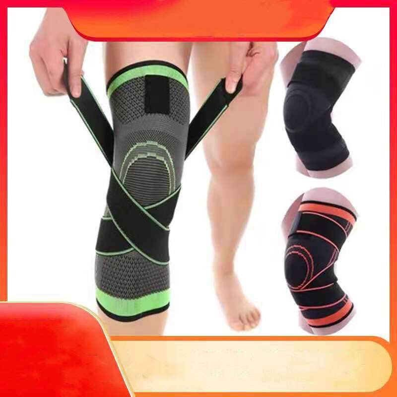 Rodillera deportiva elástica de compresión para hombre, equipo de Fitness, ajustable, transpirable, estabilizador de rodilla