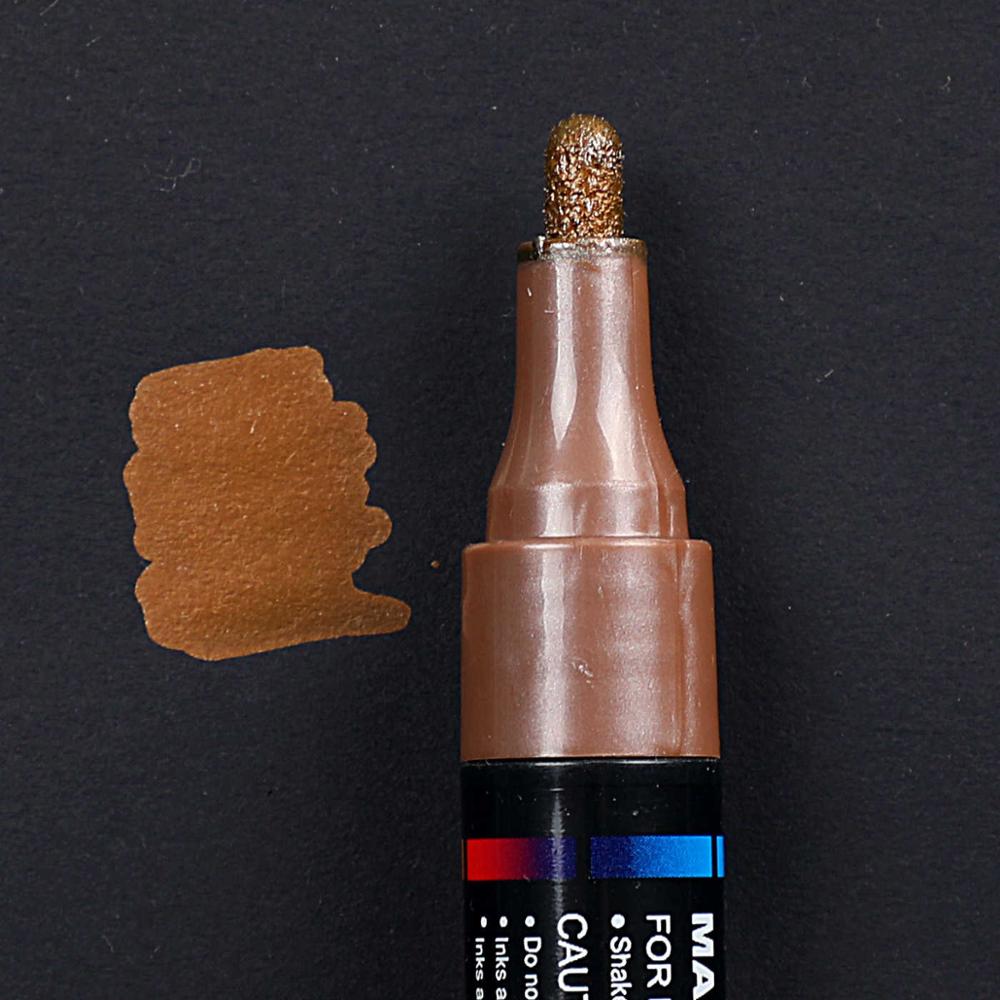 1 kpl öljypohjainen maali metalli markkeri kynät sharpie 3.0mm kulta hopea keraaminen kivi lasi posliinimuki puu kangas kangasmaalaus: Vaalean ruskea