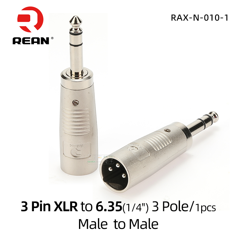 NEUTRIK's REAN Audio Video Conversion Adapter XLR to XLR, XLR to RCA, XLR to 6.35, 6.35 to RCA Female, 6.35 Female, 6.35 to 3.5: Pink / 0.8m