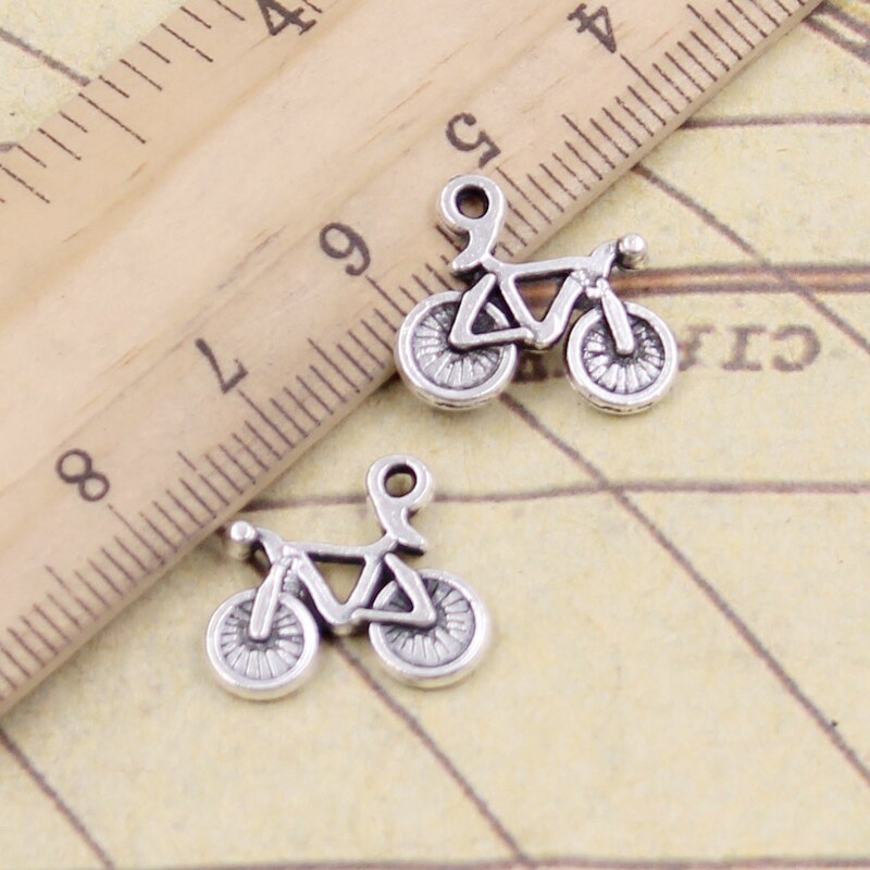 20Pcs Charms Fiets 15X16Mm Tibetaanse Brons Zilver Kleur Hangers Antieke Sieraden Maken Diy Handgemaakte Craft hanger: Antique Silver Plated