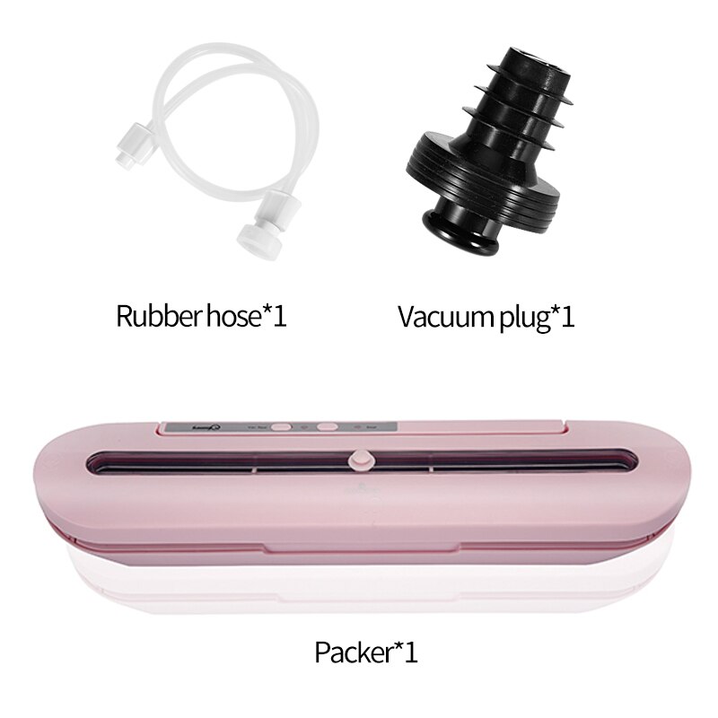 Best Electric Vacuum Sealer Machine With 10pcs 220V/110V Food Saver Bags Household Automatic Food Vacuum Packaging Machine: pink-2pc / EU220v