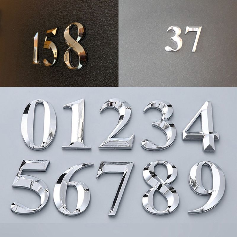 5cm House Numbers 0 to 9 Adhesive Door Stickers Sign for Office Apartment Hotel
