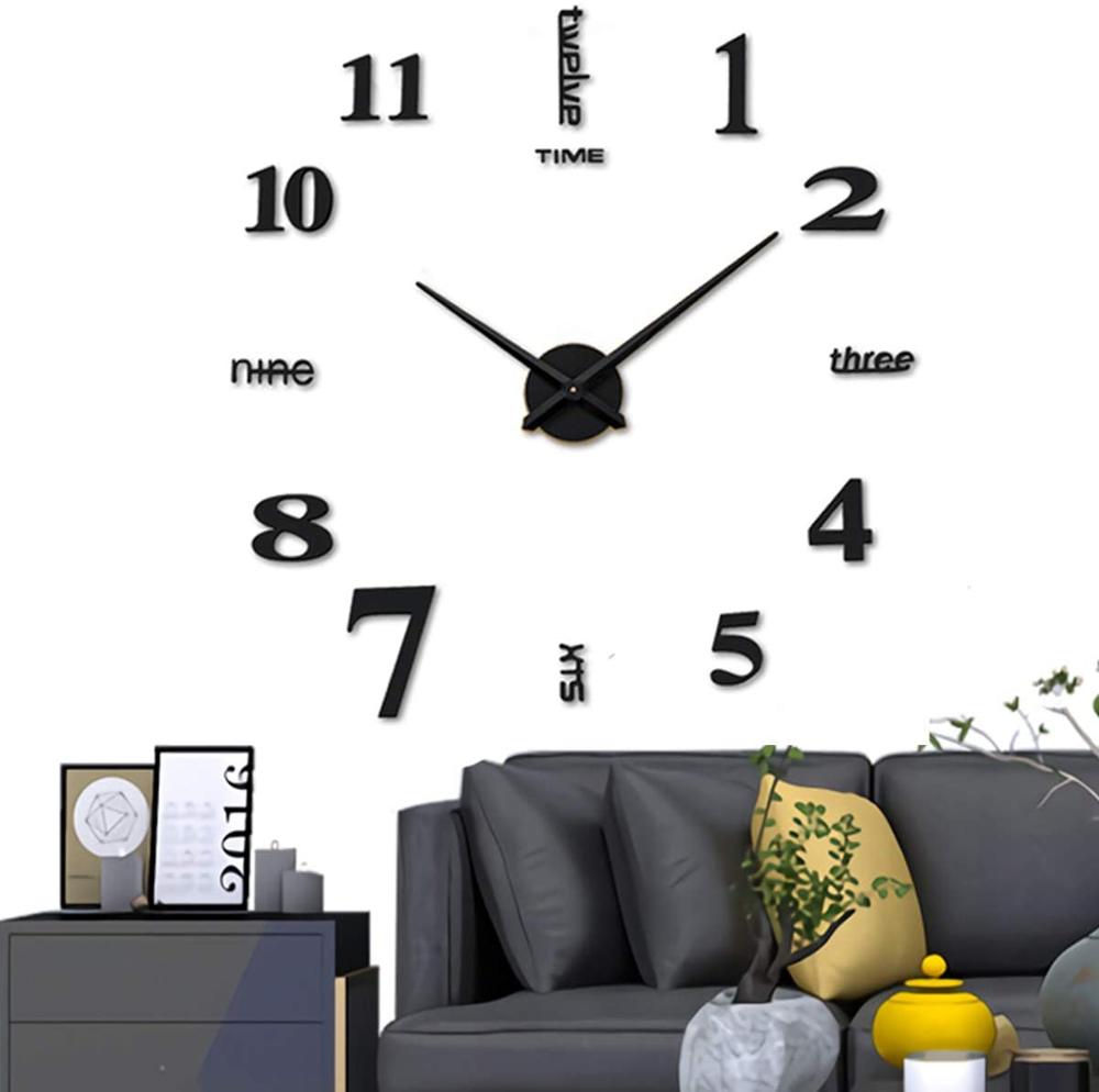 3D DIY Large Wall Clock Acrylic Metal Mirror Wall Stickers Clock Modern Super Sticker Digital Watches Clocks Home Decor