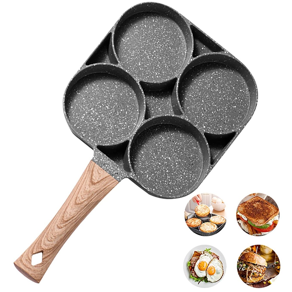 Pratical And Economic Egg Cooker Frying Pan 4-Cups Non-stick Cookware Aluminium Alloy Fried Egg Cooker Egg Poacher