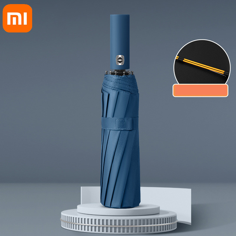 Xiaomi-Paraguas automático para exteriores, sombrilla de Color sólido de 24 huesos, ligera y plegable, de gran tamaño, con protección Uv: Morado