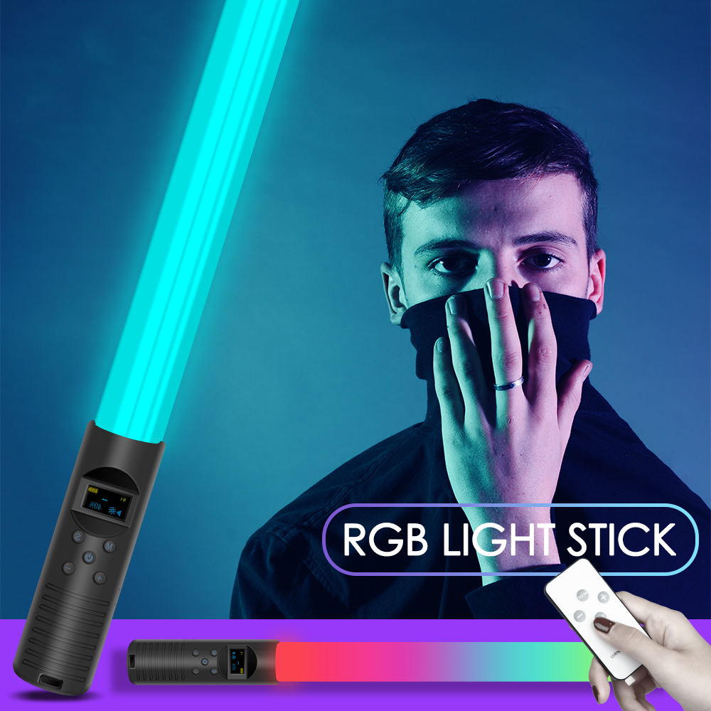 RGB Colorful LED Stick Fill Light Handheld 3000K-6000K LED Flash Light stick Speedlight Photographic Lighting