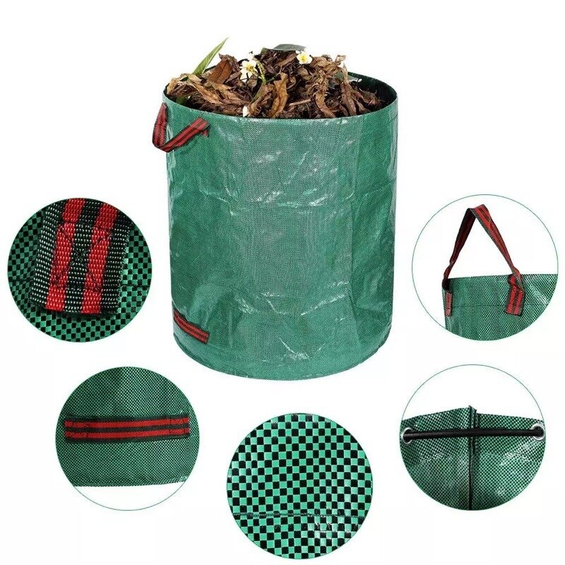 Large Capacity Heavy Duty Garden Waste Bag Durable Reusable Waterproof PP Yard Leaf Weeds Grass Container Storage
Bag