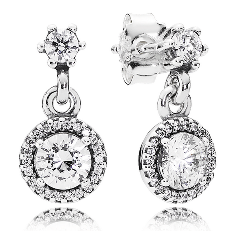 Pendientes de plata de ley 925 para mujer, aretes de aro con Halo redondo y cuadrado de doble banda, joyería de , artesanal: 9