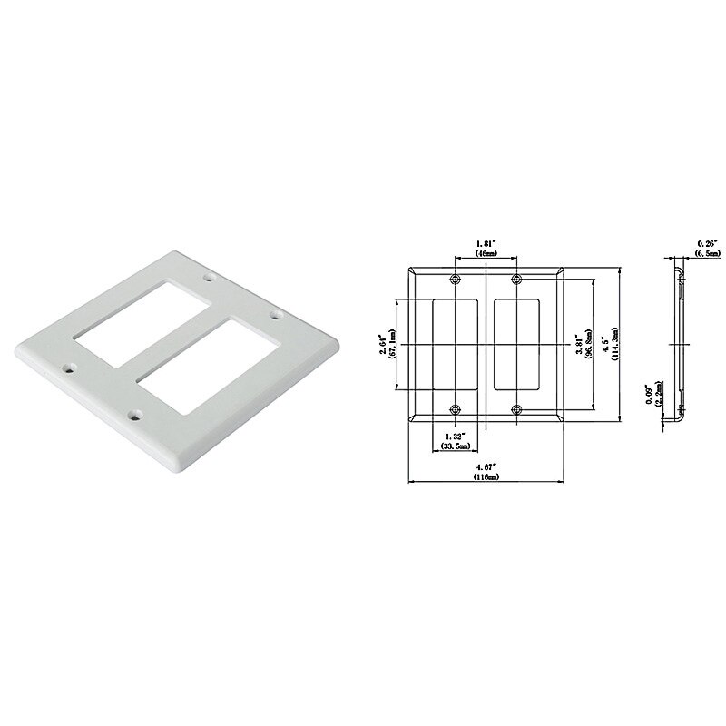 Cubierta de interruptor de luz, cubiertas de placa del interruptor, paquete de 10, cubierta de interruptor de luz simple, 2 salidas, cubierta de interruptor de luz blanca
