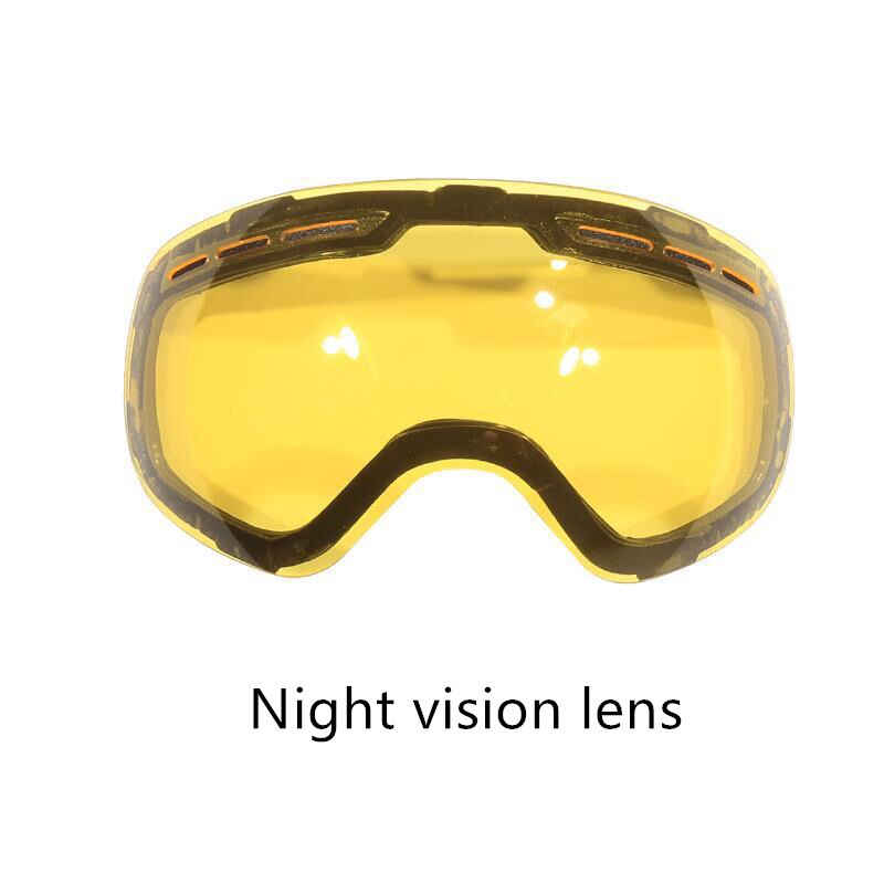 Magnetische skibrillen met dubbele lagen,  uv400 anti-condens grote skibrillen, sneeuwbrillen, skibrillen voor mannen en vrouwen, snowboardbrillen: Nachtzichtlens