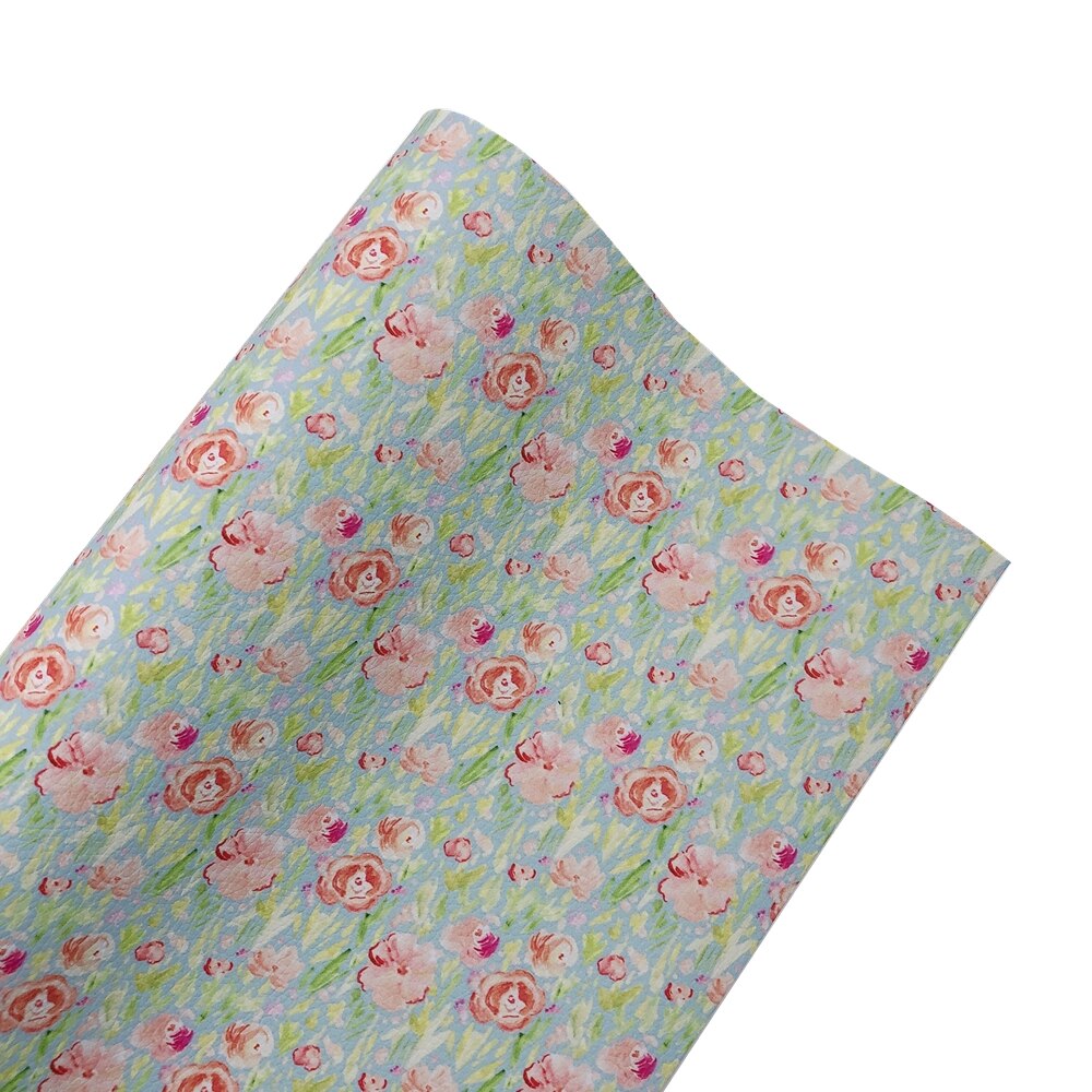 Regnbåge 30 x 22cm/a4 helhöst blommor tryckta mjuka litchi konstläderlakan för att göra rosetter, väskor, pysselhantverk: Visp