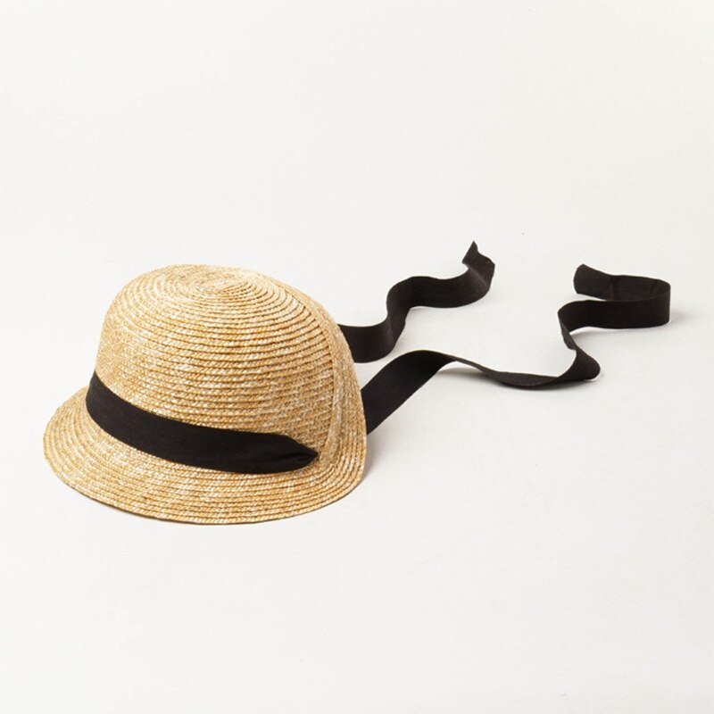 Chic Straw Hat Packable Cap Embellished with Textured Ribbon Travel Companion Reduce UV Harm Protect Delicate Skin M6CD
