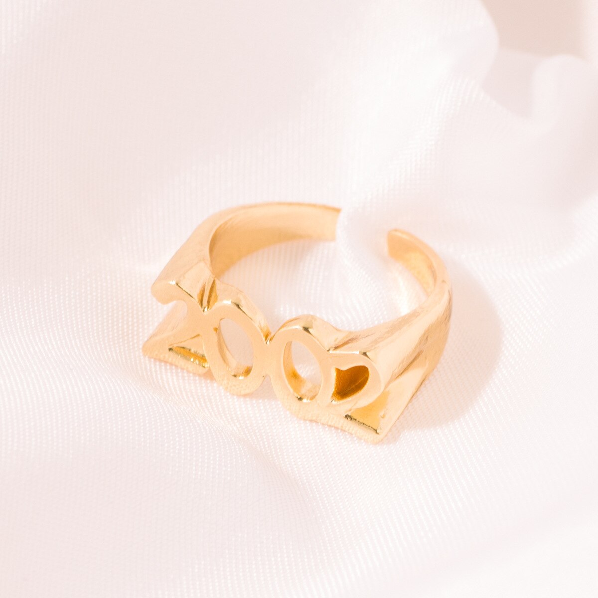 Year Number Ring for Women Stainless Steel Ring Simple Gold Rings Female Number Rings Best Friend Jewelry: 2002