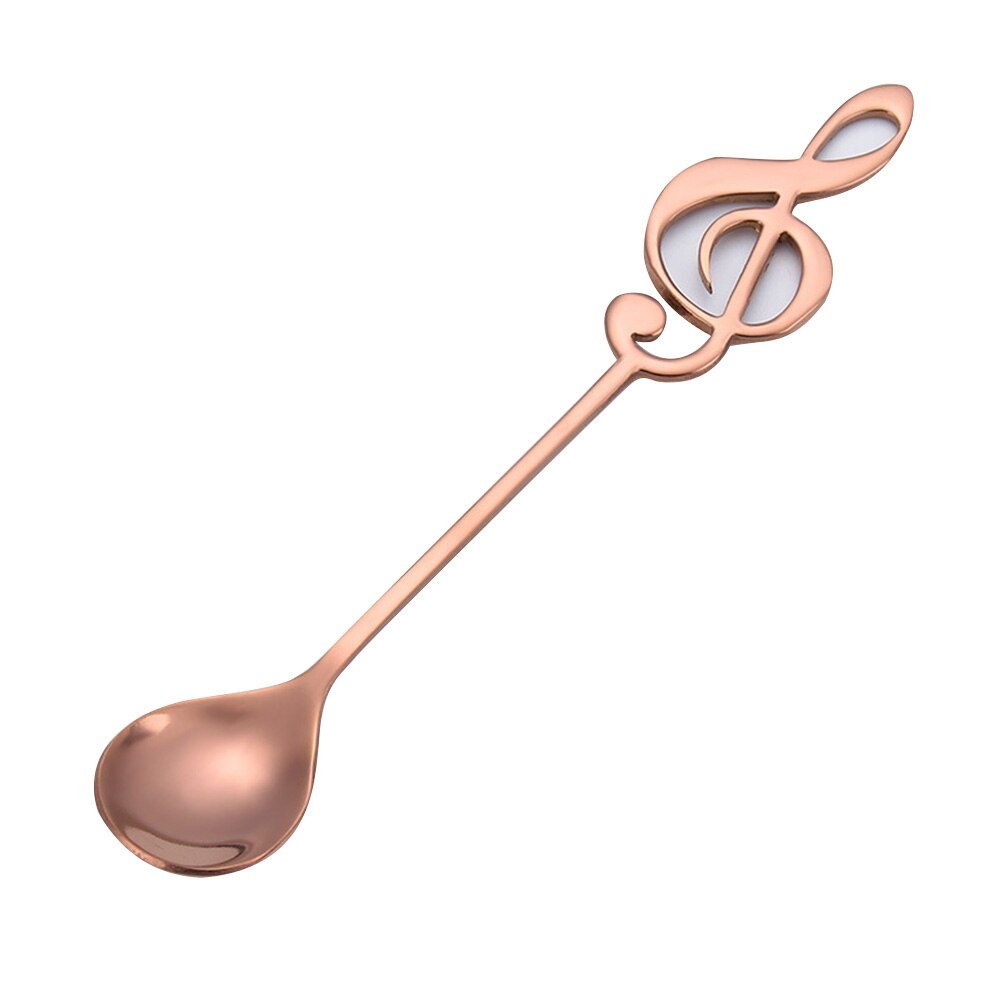 7 Colors Note Stainless Steel Coffee Tea Stirring Spoon Teaspoon Music Theme Metal Cake Dessert Ice Cream Spoons Flatware: 05