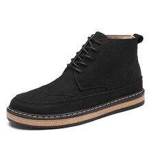 Winter Shoes Leather Men Boots Ankle Motorcycle Bo... – Grandado