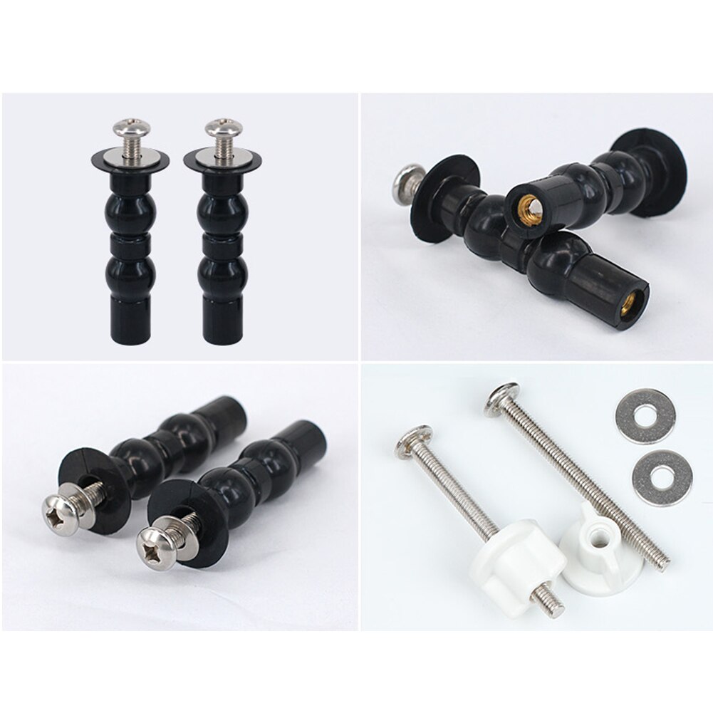 1/4inch Top Fixing Stainless Steel Bottom Mount Screws Hardware Bolts Toilet Seat Hinges Kit Easy Install Replacement Parts Nuts