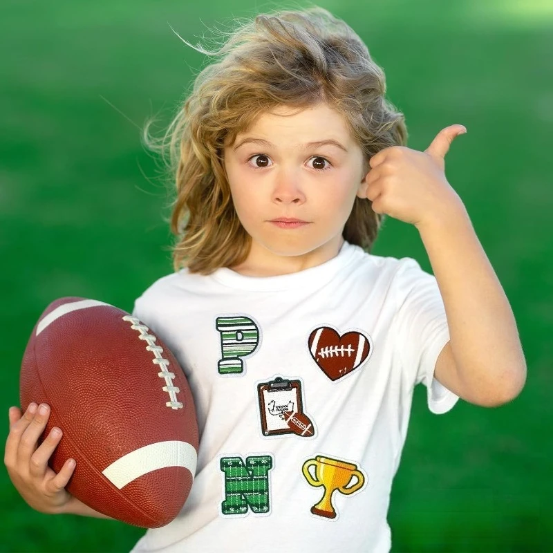 Sports Style Rugby Embroidery Patch Sticker 26 English Letters Clothes Decorative Cloth Sticker Team Chapter Boy Embroidery Piec