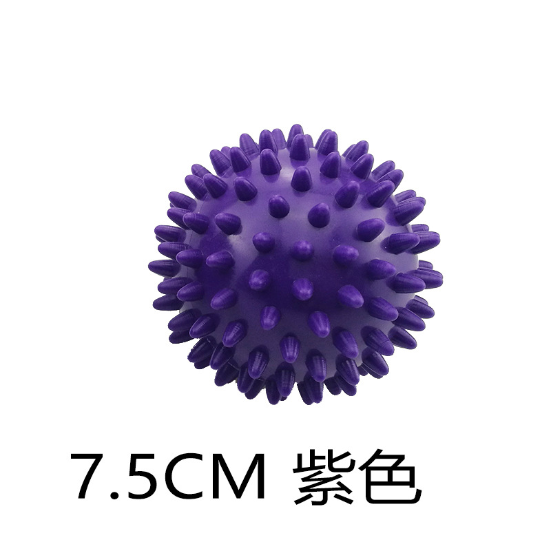 JUFIT 7.5CM/9.5CM PVC Massage Acupoint Grip Ball Point Nail Fascia Yoga BalL Body Building Ball Hedgehog Ball: Purple7.5cm