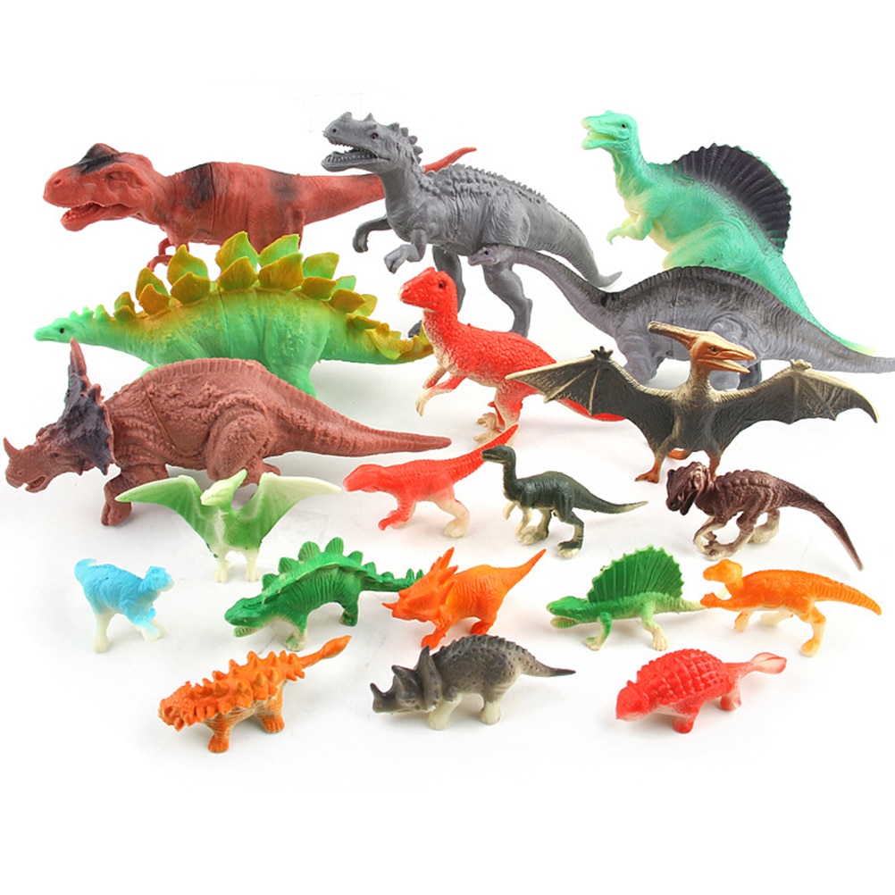 Kinderen Educatief Speelgoed 20Pcs Plastic Mini Unieke Dinosaurussen Speelgoed Set Met Heldere Kleuren Educatief Dinosaurus Dier Speelgoed