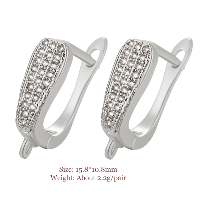 Multi-Stil Glänzende Strass Ohrring Haken Verschlüsse Zirkon Ohrringe Erkenntnisse Für Frauen DIY Schmuck Zubehör Liefert: 1522