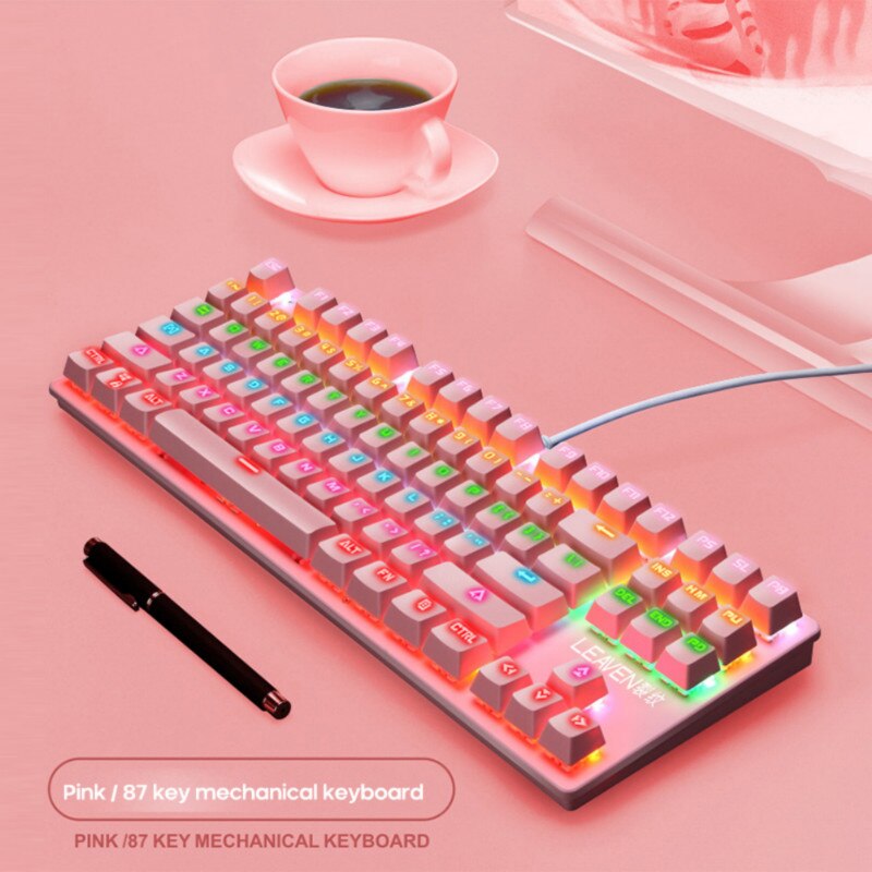 Punk Mechanical Keyboard K550 87 Keys Mechanical Keyboard Green Axis Gaming Competitive Office Notebook Keyboard