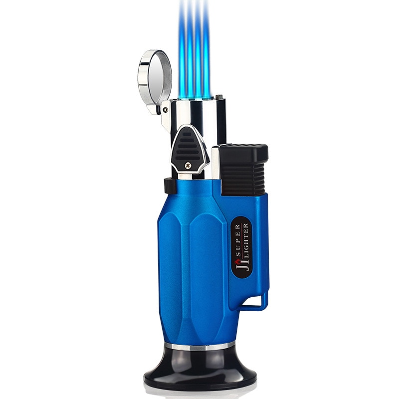 Cigaratte Aansteker Bbq Butaangas Torch Winddicht Verstelbare Vlam Aanstekers Voor Keuken Outdoor Camping: B Blue