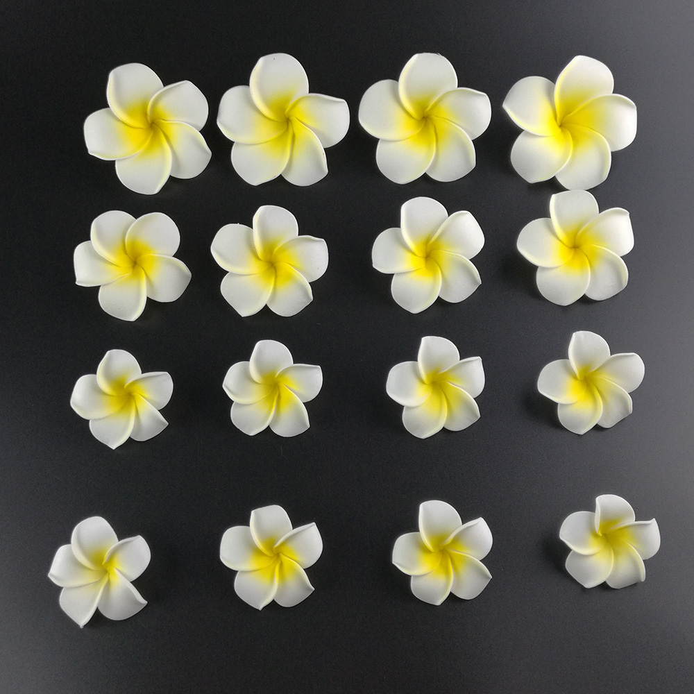 50 Pz grande 6 cm Plumeria Hawaiano del frangipane del Fiore di Seta Artificiale Falso Fiore di Diy per La Decorazione Della Festa Nuziale arancione colore