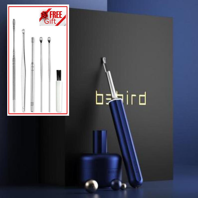 Bebird – embout d&#39;oreille X17 pro, Endoscope visuel intelligent, 300W, Mini caméra, boroscope, avec Base de chargement magnétique, Original: Blue add Ear pick