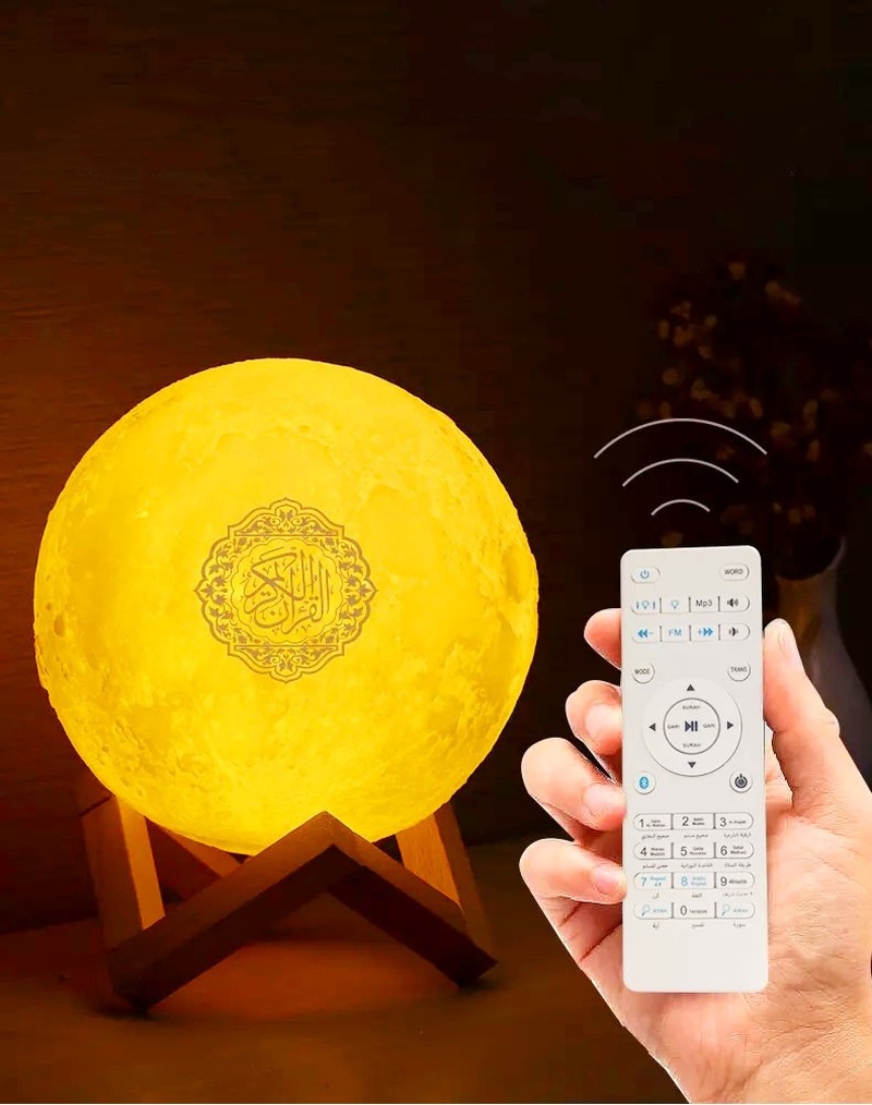 3D Print Koran Maan Lamp Draadloze Bluetooth Koran Speaker LED Night Light Thuis Deor Bureau Tafel Lampen Volwassen