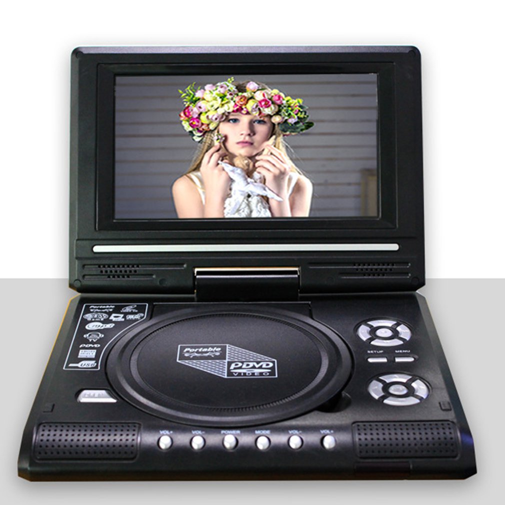 Reproductor de DVD portátil de 7,8 pulgadas para TV, reproductor de DVD VCD, CD, MP3, USB, tarjetas SD, RCA, TV portátil, juego de Cable 16:9, pantalla LCD giratoria