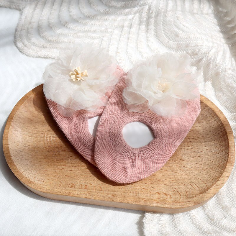 Cute 3D Flower Baby Socks Spring Summer Infant Baby Floor Socks Soft Cotton Anti-Slip Boat Socks for Princess Girls Accessories: f / 12 to 24m