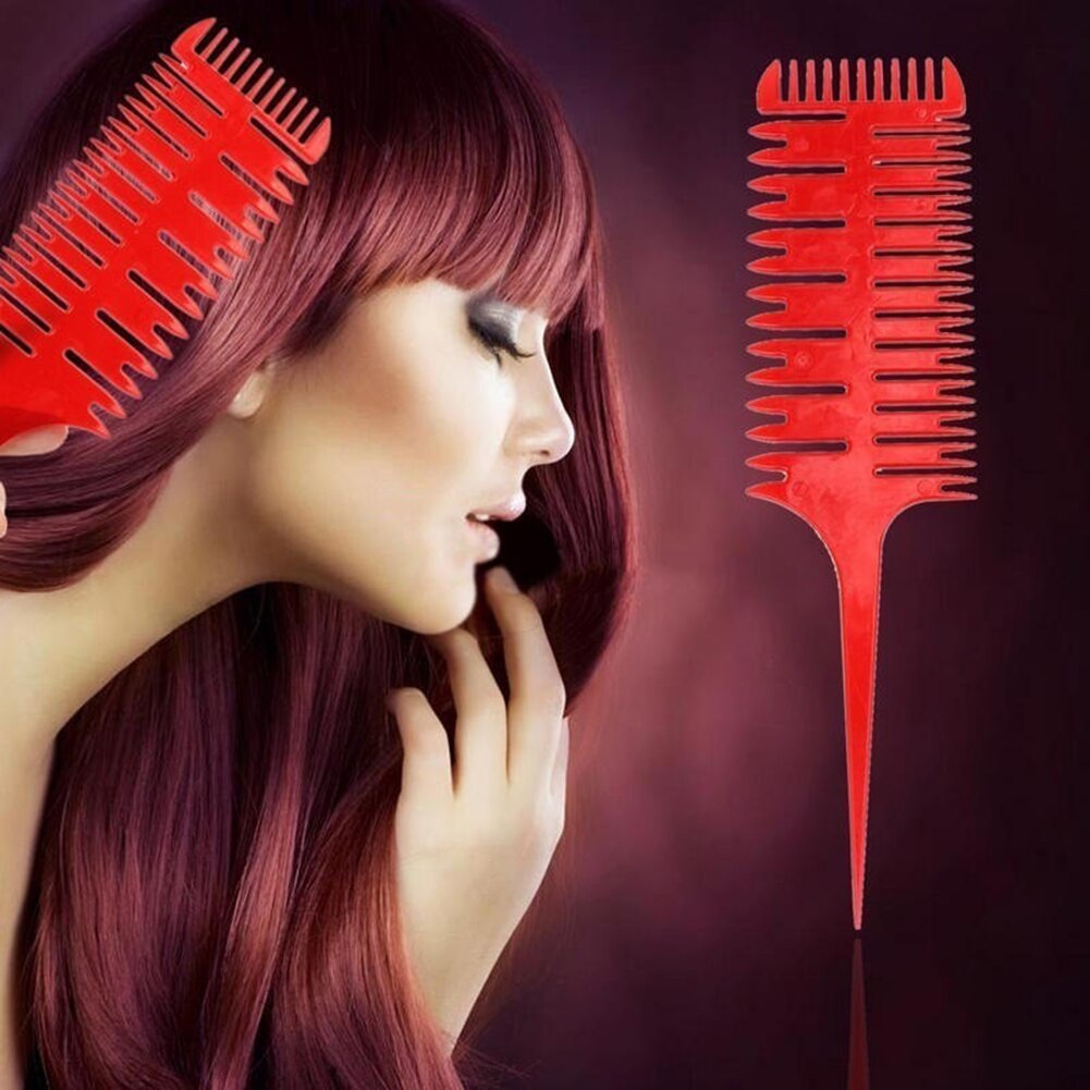 3-Sided Teeth Fishbone Comb Art Highlighting Hairbrush DIY Hairstyle Dyeing Tool