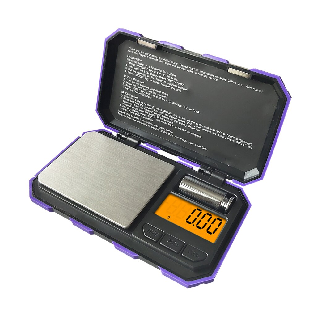200*0.01g Mini High Precision Digital Portable Jewelry Gold Scale Banlance Weight Tools Electronic Kitchen Machine: purple