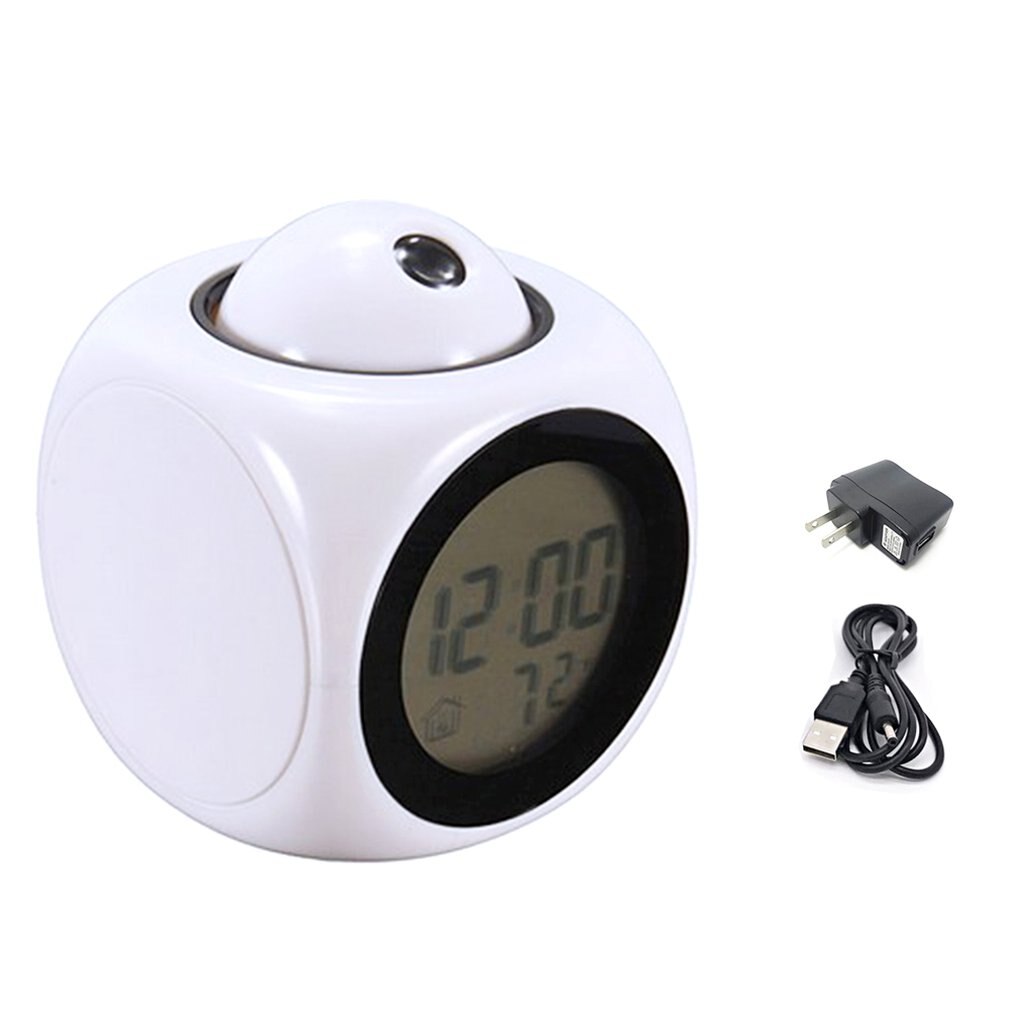 Multifunctional Projection Report Clock Led Lamp Projection Alarm Clock Voice Report Clock Projection Clock: Default Title