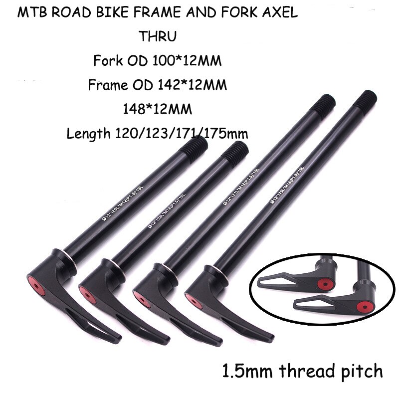 Bicycle Shaft MTB Road Bike Quick Release Thru Axle Skewers Bike Axel Fork Axel Thru 120/123/171/175mm