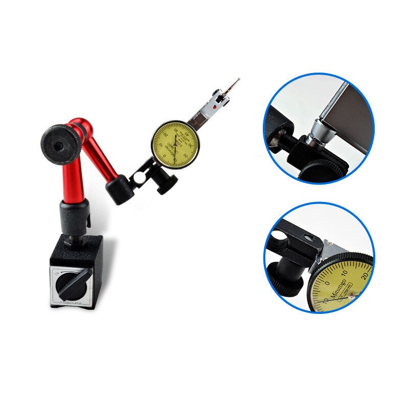 Flexible Dial Test 0-0.8mm High Precision Lever Indicator Magnetic Base Holder Stand Dial Indicator Test Tool