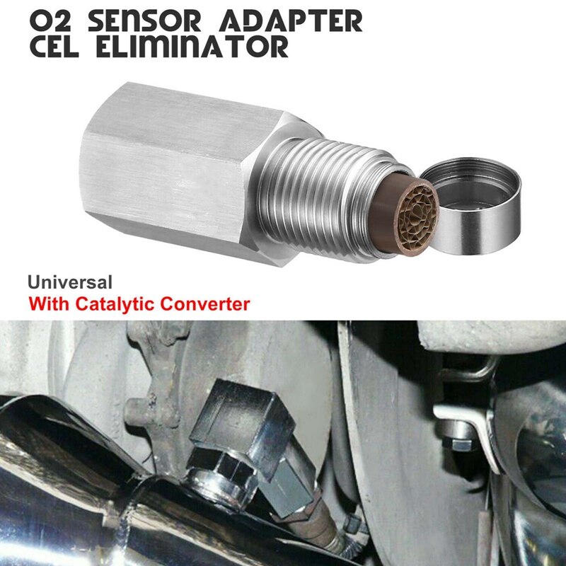 Stainless Steel Oxygen O2 Sensor Extender Spacer Adapter Bung Catalytic Converter Check Check Engine Light Oxygen Sensor
