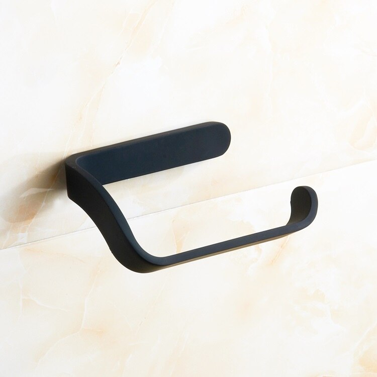 Black Toilet Paper Holder Chrome Toilet Roll Paper Holder Bathroom Accessories Wall Mounted: black