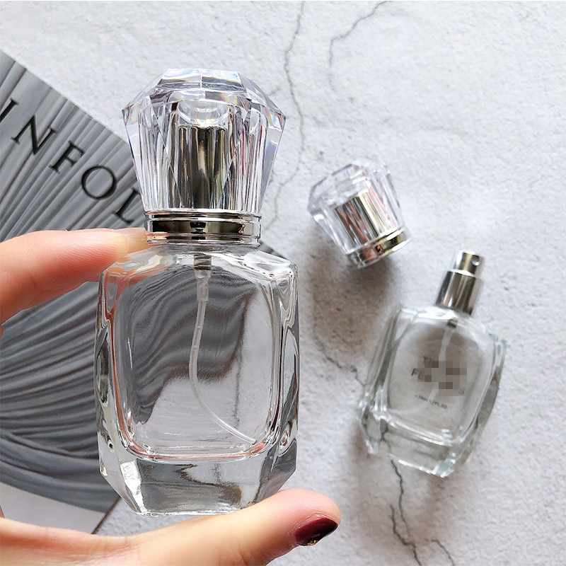 10 st/lot 30ml parfymflaska av klart glas tjockt glas spray kosmetikaflaskor tom parfymförpackningsflaska