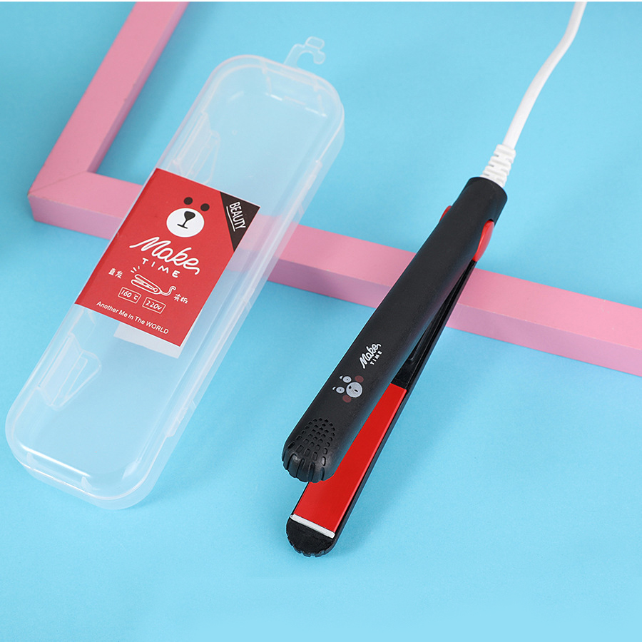 Mini Haarglätter Für Mädchen Haar Eisen Richt Bügeleisen Haar Curler Tragbare Keramik Flache Eisen Haarglätter Für Haar: Orange / EU