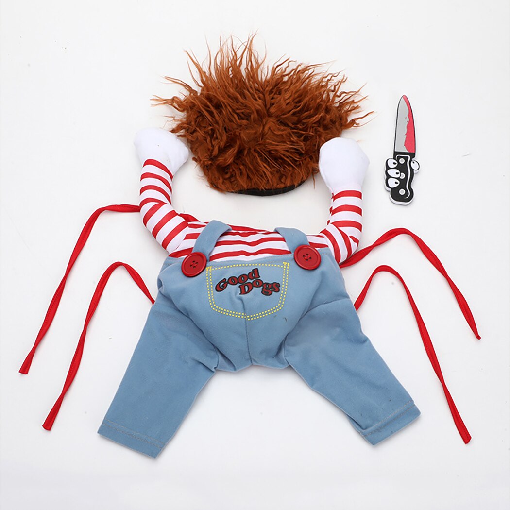 1Pc Halloween Dog Costumes Funny Pet Clothes Adjustable Dog Cosplay Costume Sets Novelty Clothing For Medium Dogs Bulldog Pug