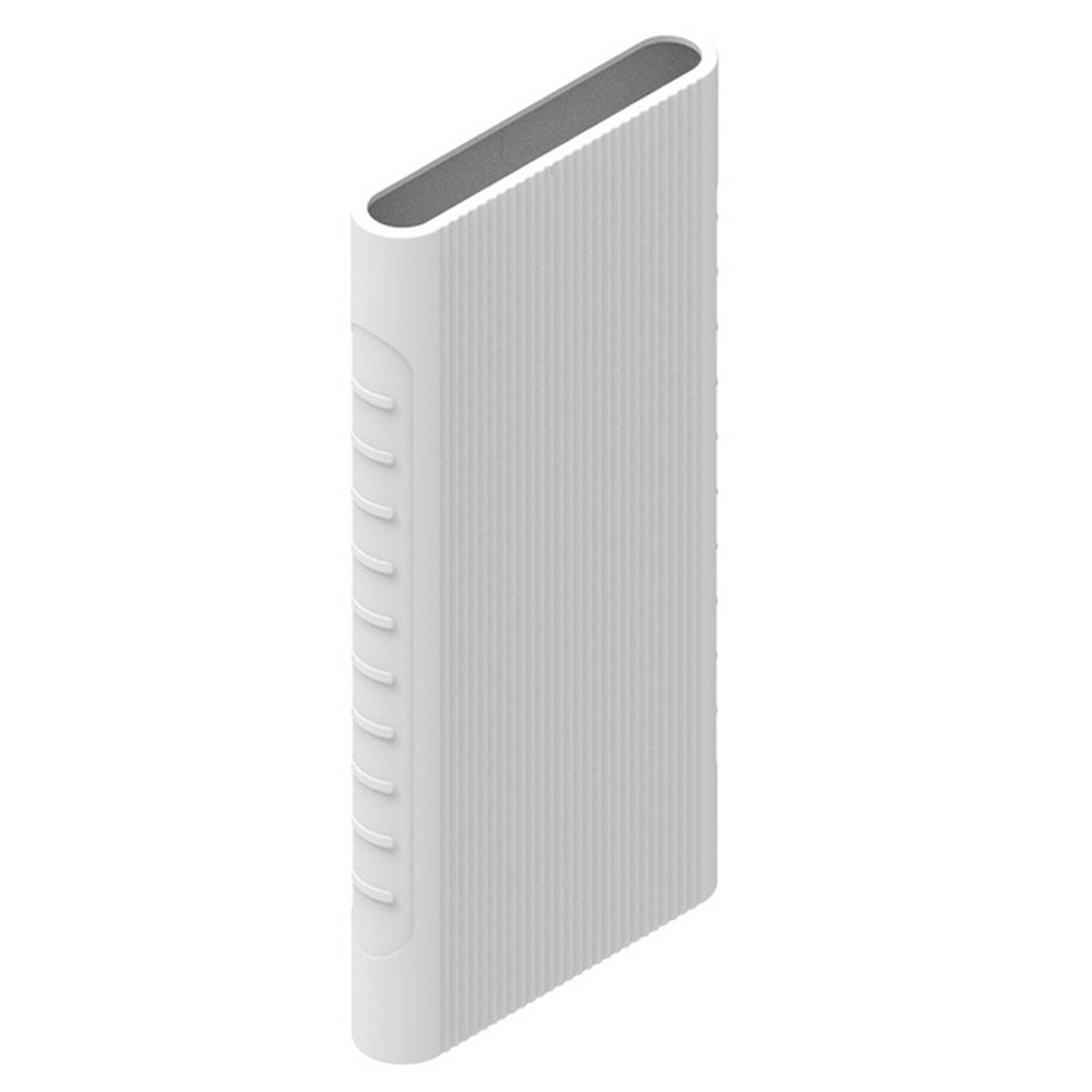 Coque de protection en Silicone souple et antidérapante pour Xiaomi Mi Power Bank 3, pour batterie mAh, nouveauté 10000: WHITE