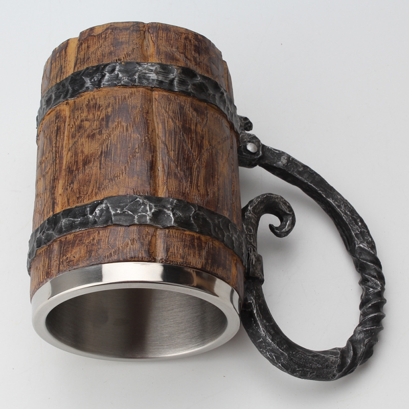Rohöl Holz Trinken Becher Wein Becher Metall Bahre Kaffee Tasse Holz Fass Edelstahl Harz Bahre Becher Becher