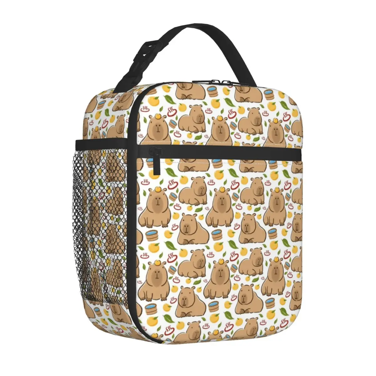 Bee And Capybara Thermal Insulated Lunch Bags for Travel Bee Cappy Reusable Food Container Bags Cooler Thermal Lunch Boxes: Yellow