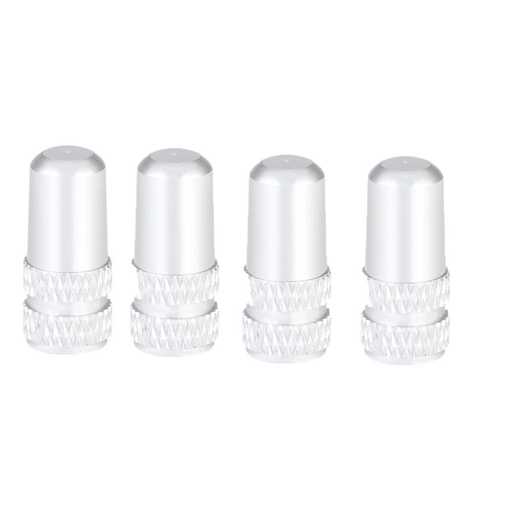 4pcs MTB Cycling Accessories Aluminium Alloy Dustproof Bicycle Valve Cap Tyre Air Caps Schrader Valve Valves Cover: silver	Presta Valve