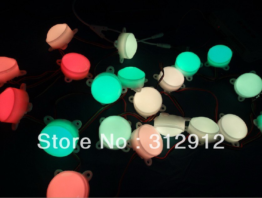 45mm diameter DC12V milky cover WS2801 pixel module,3pcs leds inside;0.72W;20pcs a string