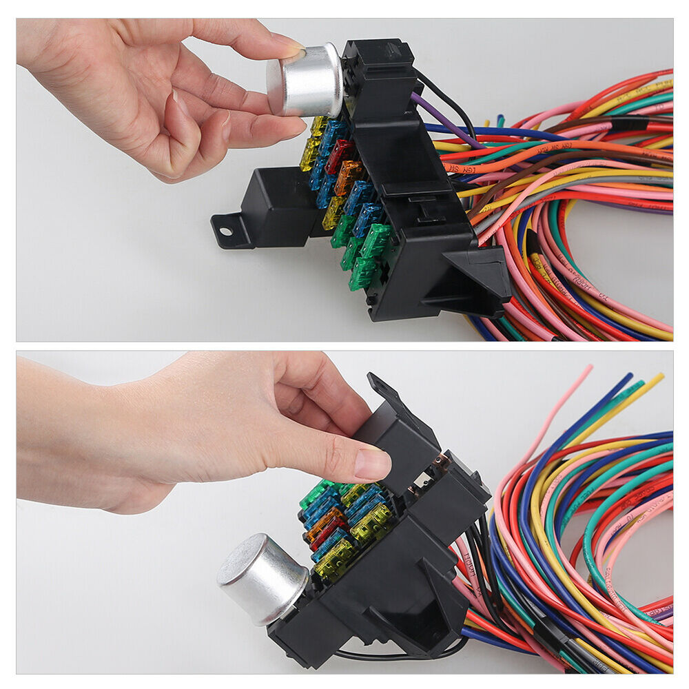 Universal Wire Harness Muscle Car Rod Street Rat With Fuse Box AssemblyUniversal 14 Circuit Fuse Car Accessories